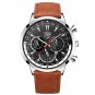 Leather Silver Black_Men's es Luxury Man Sports Stainless Steel Mesh belt Quartz Wrist  for Men Busi