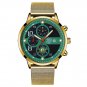 Mesh Gold Gold_Luxury Mens Sports es Men Business Stainless Steel Quartz Wrist Luminous Clock  Man C
