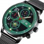 Mesh Silver Black_Luxury Mens Sports es Men Business Stainless Steel Quartz Wrist Luminous Clock Ma