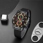Leather Black Silver_Luxury Men's Sport es Stainless Steel Quartz Calendar Luminous Clock Men Casual
