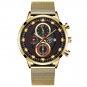 Mesh Gold Black_Luxury Men's Sport es Stainless Steel Quartz Calendar Luminous Clock Men Casual Leat