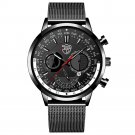 Mesh Black Black_2022 Mens es Luxury Men Stainless Steel Quartz Wrist  for Men Business Casual Leath