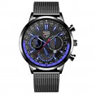 Mesh Black Blue_2022 Mens es Luxury Men Stainless Steel Quartz Wrist  for Men Business Casual Leathe