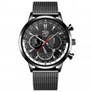 Mesh Black Silver_2022 Mens es Luxury Men Stainless Steel Quartz Wrist  for Men Business Casual Leat