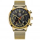 Mesh Gold Black_2022 Mens es Luxury Men Stainless Steel Quartz Wrist  for Men Business Casual Leathe
