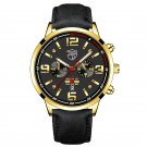 Leather Gold Black_Mens es Stainless Steel Mesh Belt Quartz Wrist  Luminous Clock Men Business Casua