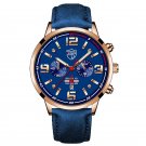 Leather Rose Blue_Mens es Stainless Steel Mesh Belt Quartz Wrist  Luminous Clock Men Business Casual