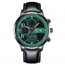 Leather Black Black_Mens Sports Luxury es Men Business Stainless Steel Quartz Wrist Luminous Clock  