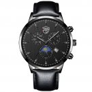 Leather Black Black_Mens es Stainless Steel Mesh Belt Calendar Date Quartz  Men Business Luminous Cl