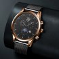Leather Silver White_Mens es Stainless Steel Mesh Belt Calendar Date Quartz  Men Business Luminous C