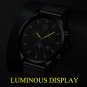 Mesh White Blue_Mens es Stainless Steel Mesh Belt Calendar Date Quartz  Men Business Luminous Clock 