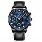 Leather Black Blue_Luxury Mens es Men Business Stainless Steel Quartz Wrist Calendar Date Luminous C