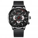 Mesh Black Black_2022 Mens Sports es Men Stainless Steel Quartz Wrist  Calendar Luminous Clock Man B