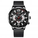Mesh Black Silver_2022 Mens Sports es Men Stainless Steel Quartz Wrist  Calendar Luminous Clock Man 