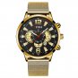 Mesh Gold Black_2022 Mens Sports es Men Stainless Steel Quartz Wrist  Calendar Luminous Clock Man Bu