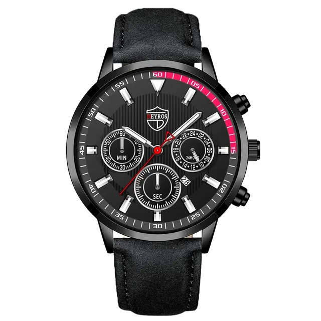 Leather Black Silver_Brand For Men es Men Sport Stainless Steel Quartz Wrist Man Clock Business Casu