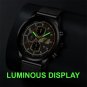 Mesh Black Black_Mens es Stainless Steel Mesh Belt Quartz Wrist Luminous Clock Men Business Caasual