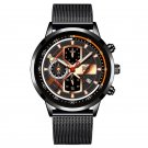 Mesh Black Rose_Mens es Stainless Steel Mesh Belt Quartz Wrist  Luminous Clock Men Business Caasual 