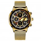 Mesh Gold Black_Mens es Stainless Steel Mesh Belt Quartz Wrist  Luminous Clock Men Business Caasual 
