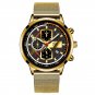 Mesh Gold Black_Mens es Stainless Steel Mesh Belt Quartz Wrist  Luminous Clock Men Business Caasual 