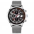 Mesh Silver Black_Mens es Stainless Steel Mesh Belt Quartz Wrist  Luminous Clock Men Business Caasua
