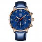 Leather Rose Blue_Mens es Stainless Steel Mesh Belt Quartz Wrist  Luminous Clock Men Business Casual