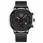 Mesh Black Black_Mens es Stainless Steel Mesh Belt Quartz Wrist Luminous Clock Men Business Casual