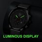 Mesh Black Silver_Mens es Stainless Steel Mesh Belt Quartz Wrist Luminous Clock Men Business Casual