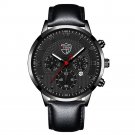 Leather Black Black_Mens es Luxury Stainless Steel Mesh Belt Quartz Wrist for Men Business Casual Le