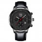 Leather Black Black_Mens es Luxury Stainless Steel Mesh Belt Quartz Wrist for Men Business Casual Le