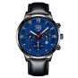 Leather Black Blue_Mens es Luxury Stainless Steel Mesh Belt Quartz Wrist for Men Business Casual Lea