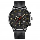 Mesh Black Gold_Mens es Luxury Stainless Steel Mesh Belt Quartz Wrist for Men Business Casual Leathe