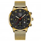 Mesh Gold Black_Mens es Luxury Stainless Steel Mesh Belt Quartz Wrist for Men Business Casual Leathe