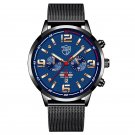 Mesh Black Blue_men's stainless steel es luxury calendar quartz es business es for men