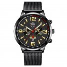 Mesh Black Gold_men's stainless steel es luxury calendar quartz es business es for men