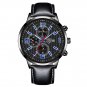 Leather Black Blue_Mens Luxury Sports es Men Business Stainless Steel Mesh Belt Quartz Clock Man Cas