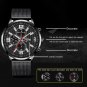 Leather Silver Black_Mens Luxury Sports es Men Business Stainless Steel Mesh Belt Quartz Clock Man C