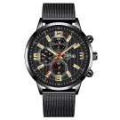 Steel Black Gold_Mens Luxury Sports es Men Business Stainless Steel Mesh Belt Quartz Clock Man Casua