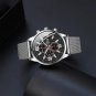 Leather Black Blue_2022 Mens Sports es for Men Business Stainless Steel Mesh belt Quartz Wrist Luxu