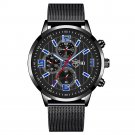 Steel Black Blue_2022 Mens Sports es for Men Business Stainless Steel Mesh belt Quartz Wrist  Luxury