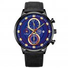 Leather Blue Black_2022 men's sports es men luxury stainless steel quartz es luminous clock man busi