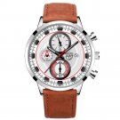 Leather Silver White_2022 men's sports es men luxury stainless steel quartz es luminous clock man bu