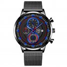 Mesh Black Blue_2022 men's sports es men luxury stainless steel quartz es luminous clock man busines