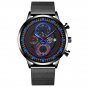 Mesh Black Blue_2022 men's sports es men luxury stainless steel quartz es luminous clock man busines
