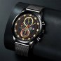 Mesh Black Silver_2022 men's sports es men luxury stainless steel quartz es luminous clock man busin
