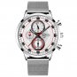 Mesh Silver White_2022 men's sports es men luxury stainless steel quartz es luminous clock man busin