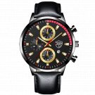 Leather Black Gold_Mens Sports es Men Business Stainless Steel Mesh belt Quartz Wrist  Luminous Cloc