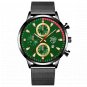 Mesh Black  Green_Mens Sports es Men Business Stainless Steel Mesh belt Quartz Wrist  Luminous Clock