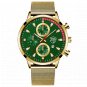 Mesh Gold Green_Mens Sports es Men Business Stainless Steel Mesh belt Quartz Wrist Luminous Clock M