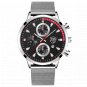 Mesh Silver Black_Mens Sports es Men Business Stainless Steel Mesh belt Quartz Wrist Luminous Clock